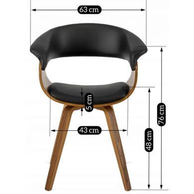 Стілець MEBEL ELITE OHIO екошкіра чорний / натуральний фотографія