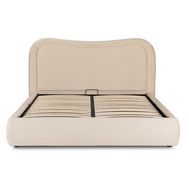 Ліжко двоспальне MEBEL ELITE HAGA Velvet 160x200 см Кремовий фотографія