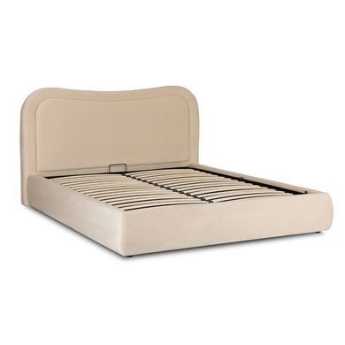 Ліжко двоспальне MEBEL ELITE HAGA Velvet 160x200 см Кремовий фотографія