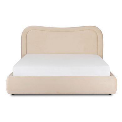 Ліжко двоспальне MEBEL ELITE HAGA Velvet 160x200 см Кремовий фотографія