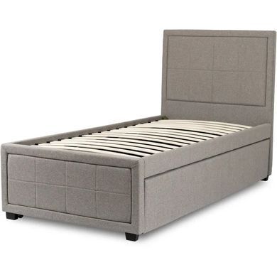 Ліжко односпальне оксамитове MEBEL ELITE ELIF Velvet 90x200 см з додатковим спальним місцем Сірий фотографія
