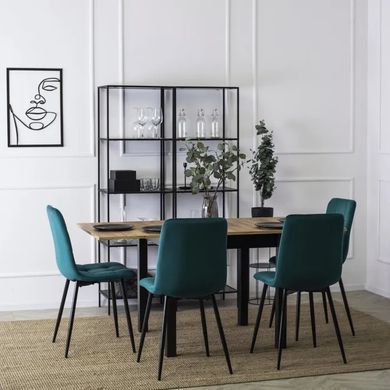 Стілець оксамитовий MEBEL ELITE PERU Velvet, Бірюзовий фотографія
