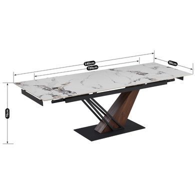 Стол раскладной MEBEL ELITE REX 180(240)х90 см Белый/орех фотография