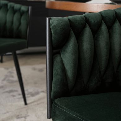 Стілець оксамитовий MEBEL ELITE ELENA Velvet Зелений фотографія