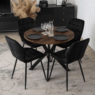 Стіл MEBEL ELITE LAUREN 80X80 Дуб рустик/ чорний фотографія