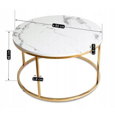 Журнальний столик CLIFF MAX MEBEL ELITE 80x80 Білий мармур фотографія