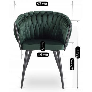 Стілець оксамитовий MEBEL ELITE ELENA Velvet Зелений фотографія