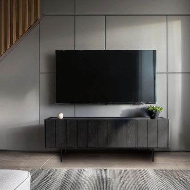 ТВ Тумба MEBEL ELITE BERGAMO 160 Чорний фотографія