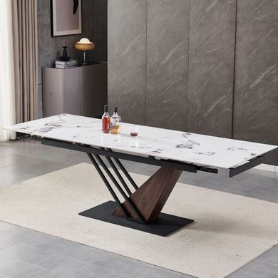 Стол раскладной MEBEL ELITE REX 180(240)х90 см Белый/орех фотография