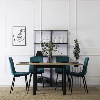 Стілець оксамитовий MEBEL ELITE PERU Velvet, Бірюзовий фотографія