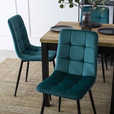 Стілець оксамитовий MEBEL ELITE PERU Velvet, Бірюзовий фотографія
