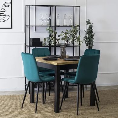Стілець оксамитовий MEBEL ELITE PERU Velvet, Бірюзовий фотографія