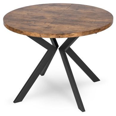 Стіл розкладний круглий MEBEL ELITE LUGO 90(190)х90 см Дуб рустик фотографія