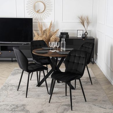 Стіл MEBEL ELITE LAUREN 80X80 Дуб рустик/ чорний фотографія