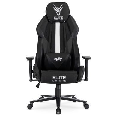 Стілець офісний поворотний MEBEL ELITE FURY Чорний/білий фотографія