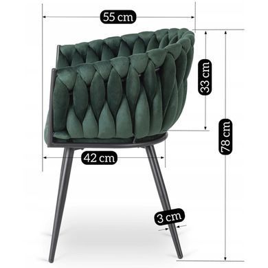 Стілець оксамитовий MEBEL ELITE ELENA Velvet Зелений фотографія