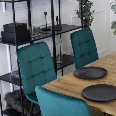 Стілець оксамитовий MEBEL ELITE PERU Velvet, Бірюзовий фотографія