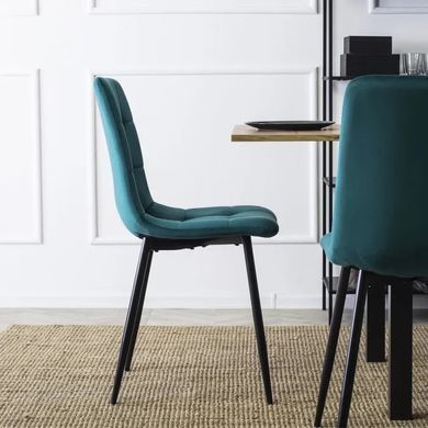 Стілець оксамитовий MEBEL ELITE PERU Velvet, Бірюзовий фотографія