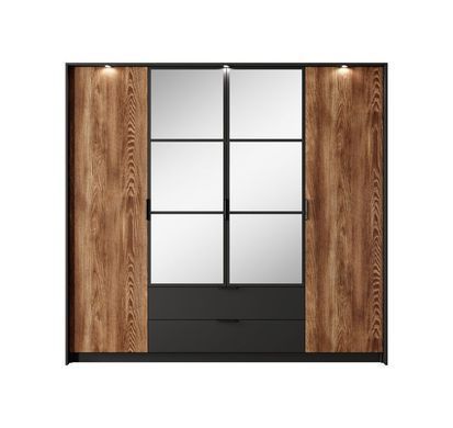 Шкаф для одежды Perfect Home Милтон / Milton 4-дверный с зеркалом 4D2S/220 Каштан/антрацит фотография