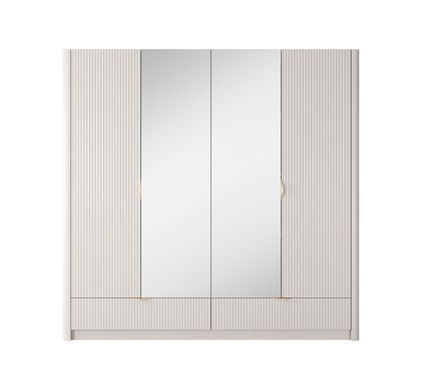 Шкаф для одежды Perfect Home Ланте/Lante 4-дверный с зеркалом и золотыми ручками 4D2S/213 Беж фотография
