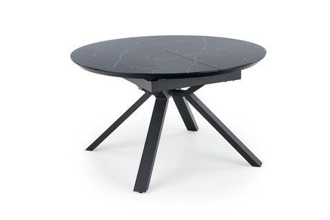 Стіл розкладний VERTIGO Halmar 130/180x130 Чорний / Мармур фотографія