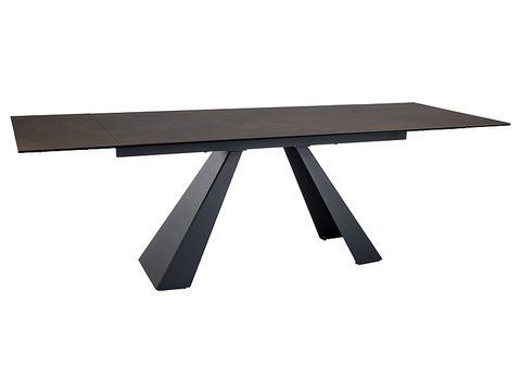 Стіл Обідній SALVADORE CERAMIC OSSIDO BRUNO 160(240)X90 Signal Коричневий Мат / Чорний Мат фотографія