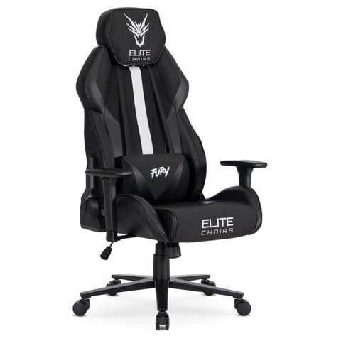 Стілець офісний поворотний MEBEL ELITE FURY Чорний/білий фотографія