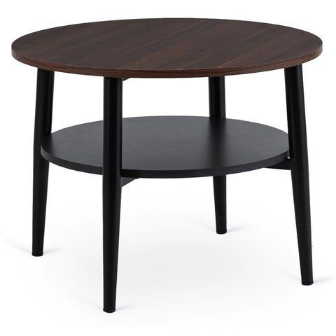 Журнальный столик MEBEL ELITE PAULO 60x60 Орех/черный фотография