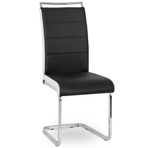 Стілець MEBEL ELITE LOCA, екошкіра Чорно-білий фотографія