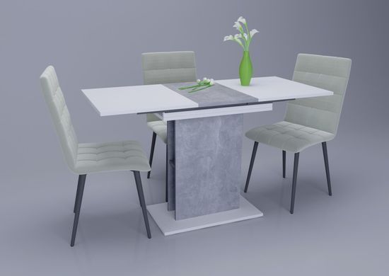 Розкладний стіл STOUN B/I Intarsio 100(135)x60 Біла аляска / Індастріал фотографія