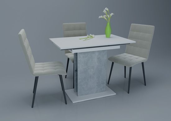 Розкладний стіл STOUN B/I Intarsio 100(135)x60 Біла аляска / Індастріал фотографія