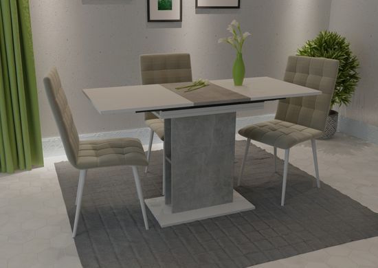 Розкладний стіл STOUN B/I Intarsio 100(135)x60 Біла аляска / Індастріал фотографія