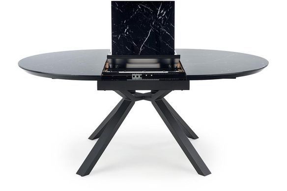 Стіл розкладний VERTIGO Halmar 130/180x130 Чорний / Мармур фотографія
