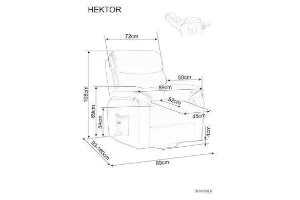 Крісло розкладне HEKTOR M Signal Чорний фотографія