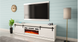 ТВ Тумба с Камином GRANERO RTV Cama 200 Белый Мат / Белый Глянец