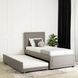 Ліжко односпальне оксамитове MEBEL ELITE ELIF Velvet 90x200 см з додатковим спальним місцем Сірий