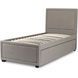 Ліжко односпальне оксамитове MEBEL ELITE ELIF Velvet 90x200 см з додатковим спальним місцем Сірий