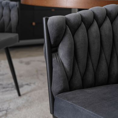 Стілець оксамитовий MEBEL ELITE ELENA Velvet Сірий фотографія