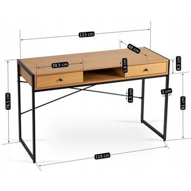 Письмовий стіл MEBEL ELITE STEP 123 см Золотий дуб / Чорний фотографія