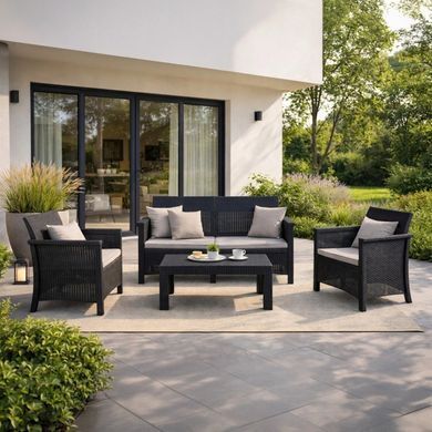 Комплект садових меблів MEBEL ELITE BRENTA Чорний