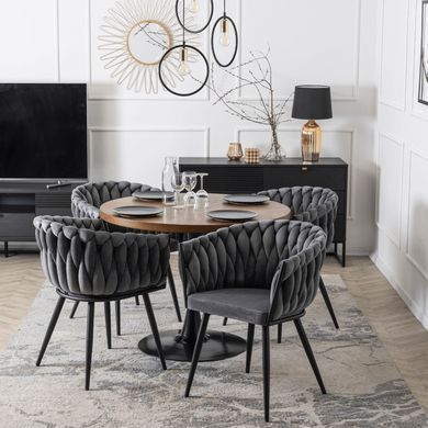 Стілець оксамитовий MEBEL ELITE ELENA Velvet Сірий фотографія