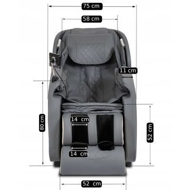Масажне крісло MEBEL ELITE SX ULTRA PRO екошкіра Сірий фотографія