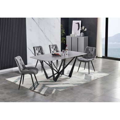 Стол DALI CERAMIC Intarsio 180х90 Серый Эффект Мрамора фотография
