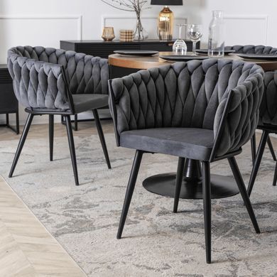 Стілець оксамитовий MEBEL ELITE ELENA Velvet Сірий фотографія