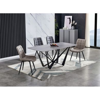 Стол DALI CERAMIC Intarsio 180х90 Серый Эффект Мрамора фотография