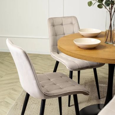 Стілець оксамитовий MEBEL ELITE GOMEZ Velvet, Бежевий фотографія