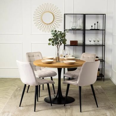 Стілець оксамитовий MEBEL ELITE GOMEZ Velvet, Бежевий фотографія