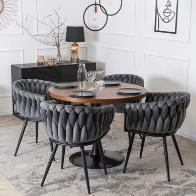 Стілець оксамитовий MEBEL ELITE ELENA Velvet Сірий фотографія