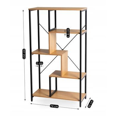 Стеллаж MEBEL ELITE TIM Золотой дуб / Черный фотография