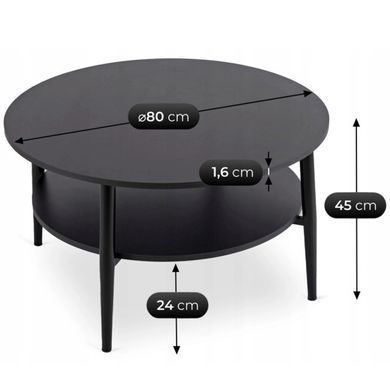 Журнальний столик MEBEL ELITE PAULO MAX 80x80 Чорний фотографія